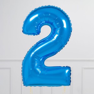 Balloncijfer donker blauw - Afbeelding 3