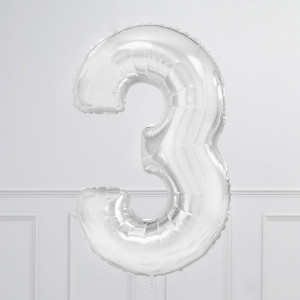 Ballon cijfer Zilver 102cm - Afbeelding 5