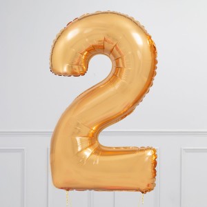 Balloncijfer goud 102cm - Afbeelding 3