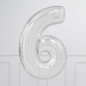 Ballon cijfer Zilver 102cm - Afbeelding 8