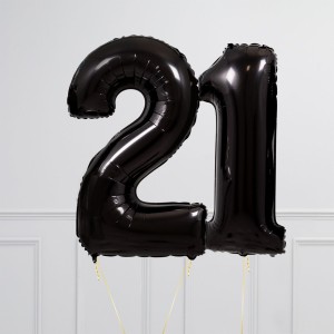 Balloncijfer zwart 102cm