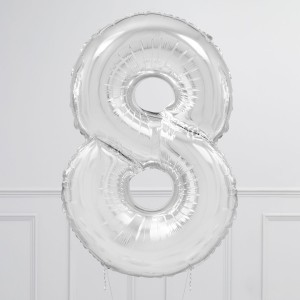 Ballon cijfer Zilver 102cm - Afbeelding 10