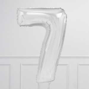 Ballon cijfer Zilver 102cm - Afbeelding 9