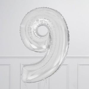 Ballon cijfer Zilver 102cm - Afbeelding 11