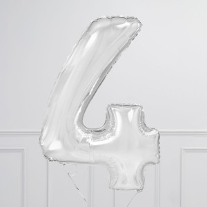Ballon cijfer Zilver 102cm - Afbeelding 6