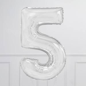 Ballon cijfer Zilver 102cm - Afbeelding 7