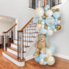 Luchtballon met beer Blauw-cream-gold