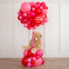 Luchtballon met beer Love Roze-Rood