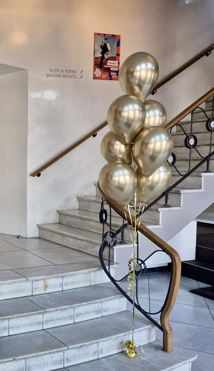 Boeket van 7 Luxe chrome/reflex helium ballonnen.