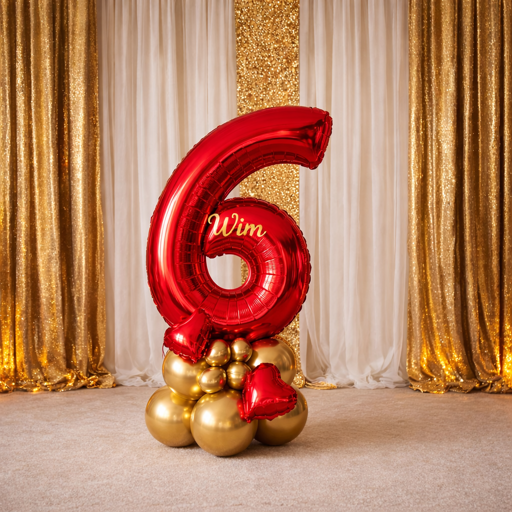 Cijfer decoratie Luxe Rood - Afbeelding 4
