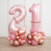 Cijfer decoratie Licht roze stack