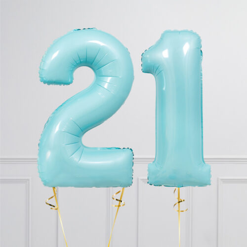 Balloncijfer licht Blauw 102cm