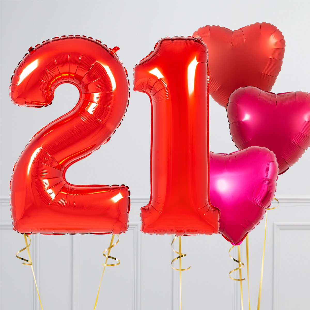 Balloncijfer Rood 102cm - Afbeelding 3